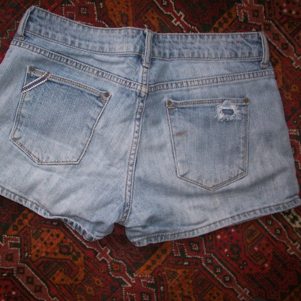 Opcao Denim Shorts Blue Distressed Faded Womens Size Euro 38 / US Size 8